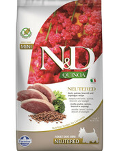 Kuivtoit koertele Farmina N&D Quinoa Duck, Broccoli & Asparagus Neutered Adult Mini, 2.5 kg