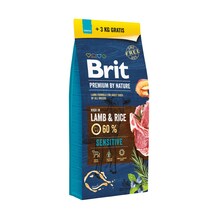 Kuivtoit koertele Brit Premium By Nature Sensitive Lamb and Rice, 15 kg + 3 kg