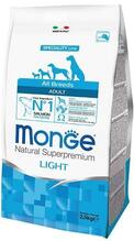 Kuivtoit koertele Monge All Breeds Adult Light lõhe ja riisiga, 12 kg