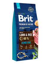 Kuivtoit koertele Brit Premium By Nature Sensitive Lamb riisiga, 15 kg