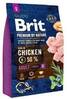 Kuivtoit koertele Brit Premium By Nature Adult S kanaga, 3 kg