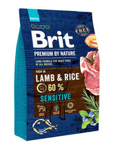 Kuivtoit koertele Brit Premium By Nature Sensitive Lamb & Rice, 3 kg