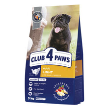 Täissööt koertele CLUB 4 PAWS Premium Light kalkuniga, 5 kg