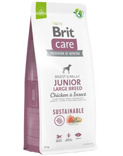 Kuivtoit koertele Brit Care Sustainable Junior Large Breed kanaliha ja putukatega, 12 kg