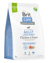 Kuivtoit koertele Brit Care Sustainable Adult Large Breed kanaga ja putukatega, 3 kg