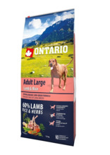 Kuivtoit koertele Ontario Adult Large lambaliha ja riisiga, 12 kg