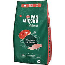 Kuivtoit koertele Pan Miesko Herbs with Beef & Rabbit, veiseliha/küülikuliha, 20 kg