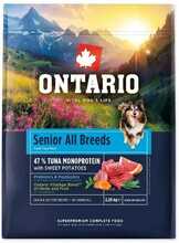 Kuivtoit eakatele koertele Ontario Senior All Breeds Monoprotein Tuna & Sweet Potatoes, 2,25 kg