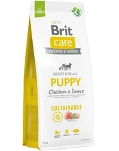 Kuivtoit kutsikatele Brit Care Sustainable Puppy kanaliha ja putukatega, 12 kg