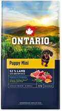 Kuivtoit kutsikatele Ontario Puppy Mini lambaliha ja pruuni riisiga, 6.5 kg
