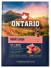 Kuivtoit koertele Ontario Adult Large Beef and Brown Rice, 2.25 kg