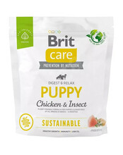 Kuivtoit kutsikatele Brit Care Sustainable Puppy kanaliha ja putukatega, 1 kg