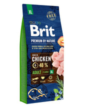 Kuivtoit koertele Brit Premium By Nature Adult XL kanaga, 15 kg
