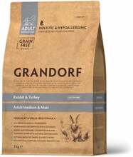 Kuivtoit koertele Grandorf Adult Medium & Maxi küüliku ja kalkuniga, 3 kg