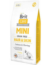 Kuivtoit väikest tõugu koertele Brit Care Mini Hair&Skin, 2 kg