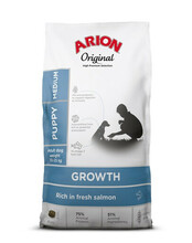 Kuivtoit kutsikatele Arion Original Growth Puppy Medium lõhega, 2 kg