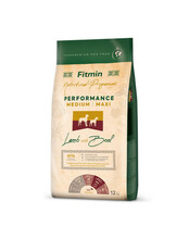 Kuivtoit koertele Fitmin Nutritional Programme Medium Maxi Performance lambaliha ja veiselihaga, 12 kg