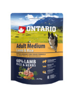 Kuivtoit koertele Ontario Dog Medium Adult lambaliha ja riisiga, 750 g
