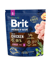 Kuivtoit koertele Brit Premium By Nature Junior S kanaga, 1 kg