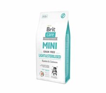 Kuivtoit väikest tõugu koertele Brit Care Mini Light & Sterilised, 2 kg