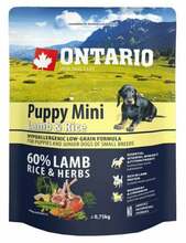 Kuivtoit kutsikatele Ontario Dog Mini Puppy Lamb & Rice, 750 g