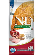 Kuivtoit koertele Farmina N&D Low Grain Chicken & Pomegranate Senior Medium & Maxi, 12 kg