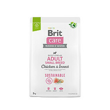 Kuivtoit koertele Brit Care Sustainable Adult Small Breed Chicken & Insect, kanaga, 3 kg