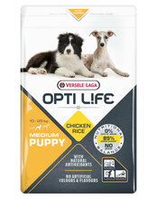 Kuivtoit kutsikatele Versele-Laga Opti Life Puppy Medium kanaga ja riisiga, 12,5 kg