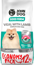 Kuivtoit koertele John Dog Good Form Adult Mini vasikaliha ja lambalihaga, 12 kg
