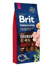 Kuivtoit koertele Brit Premium By Nature Adult L kanaga, 15 kg