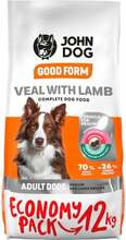Kuivtoit koertele John Dog Good Form Adult Medium & Large Veal & Lamb, 12 kg