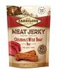 Koerasnäkk Carnilove MEAT JERKY kanaliha ja metssigaliha, 100 g