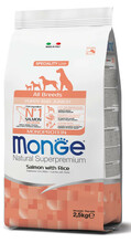 Kuivtoit kutsikatele Monge All Breeds Puppy & Junior lõhe ja riisiga, 2.5 kg