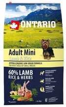 Kuivtoit koertele Ontario Adult Mini lambaliha ja riisiga, 6,5 kg
