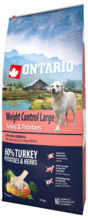 Kuivtoit koertele Ontario Dog Large Weight Control kalkuni ja kartuliga, 12 kg