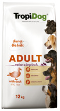 Kuivtoit koertele Tropidog Premium Adult Medium & Large Duck with rice, 12 kg