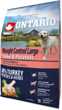 Kuivtoit koertele Ontario Large Weight Control kalkuni ja kartuliga, 2,25 kg