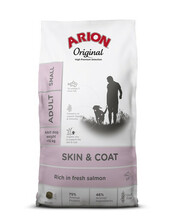 Kuivtoit koertele Arion Original Skin & Coat Adult Small lõhega, 7 kg