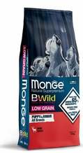 Kuivtoit koertele Monge BWild Low Grain Puppy & Junior hirvelihaga, 12 kg