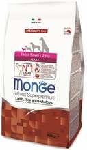 Kuivtoit koertele Monge Speciality Line Extra Small lambalihaga, 0.8 kg