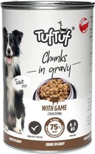 Konserv koertele TufTuf Chunks in gravy with game, 415 g
