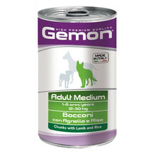Konservtoit koertele Gemon Medium Adult lambaliha ja riisiga, 1.25 kg