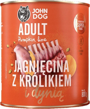 Konserv koertele John Dog Pumpkin Lamb with rabbit and pumpkin, 800 g