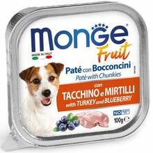 Märgtoit koertele Monge Fruit kalkuni ja mustikatega, 100 g