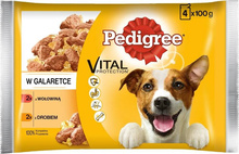 Märgtoit koertele Pedigree veise- ja linnulihaga, 4 x 100 g