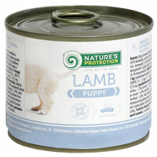 Konservtoit kutsikatele lambalihaga NATURE'S PROTECTION, 200 g