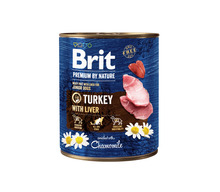 Konserv koertele Brit Premium by Nature kalkuni ja maksaga, 400 g