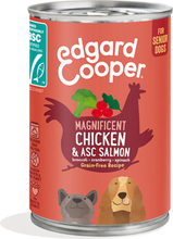 Konserv koertele Edgard Cooper Chicken & ASC Salmon Senior, 400 g