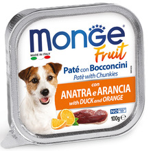 Märgtoit koertele Monge Fruit Pate and Chunkies pardiliha ja apelsiniga, 100 g