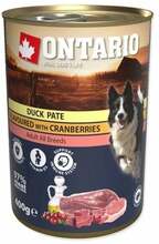 Märgtoit koertele Ontario Duck Pate jõhvikatega, 400 g